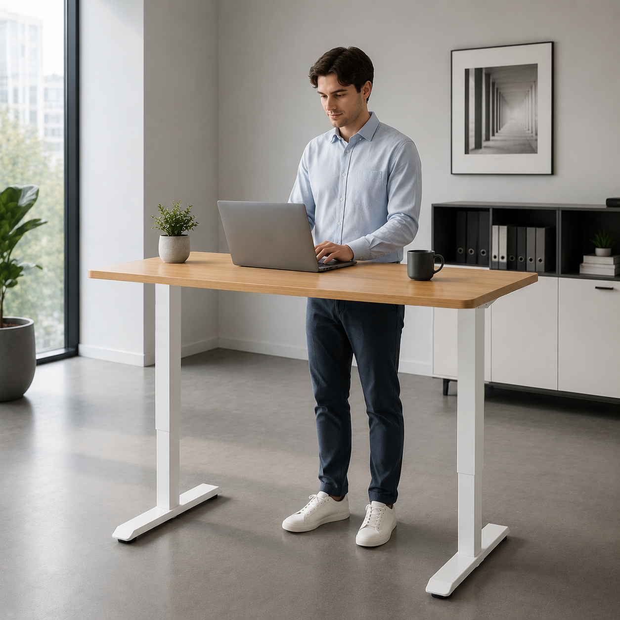 DK-02 Electric Dual-Column Desk Base with Value-Optimized Lifting for Startup and Coworking Projects