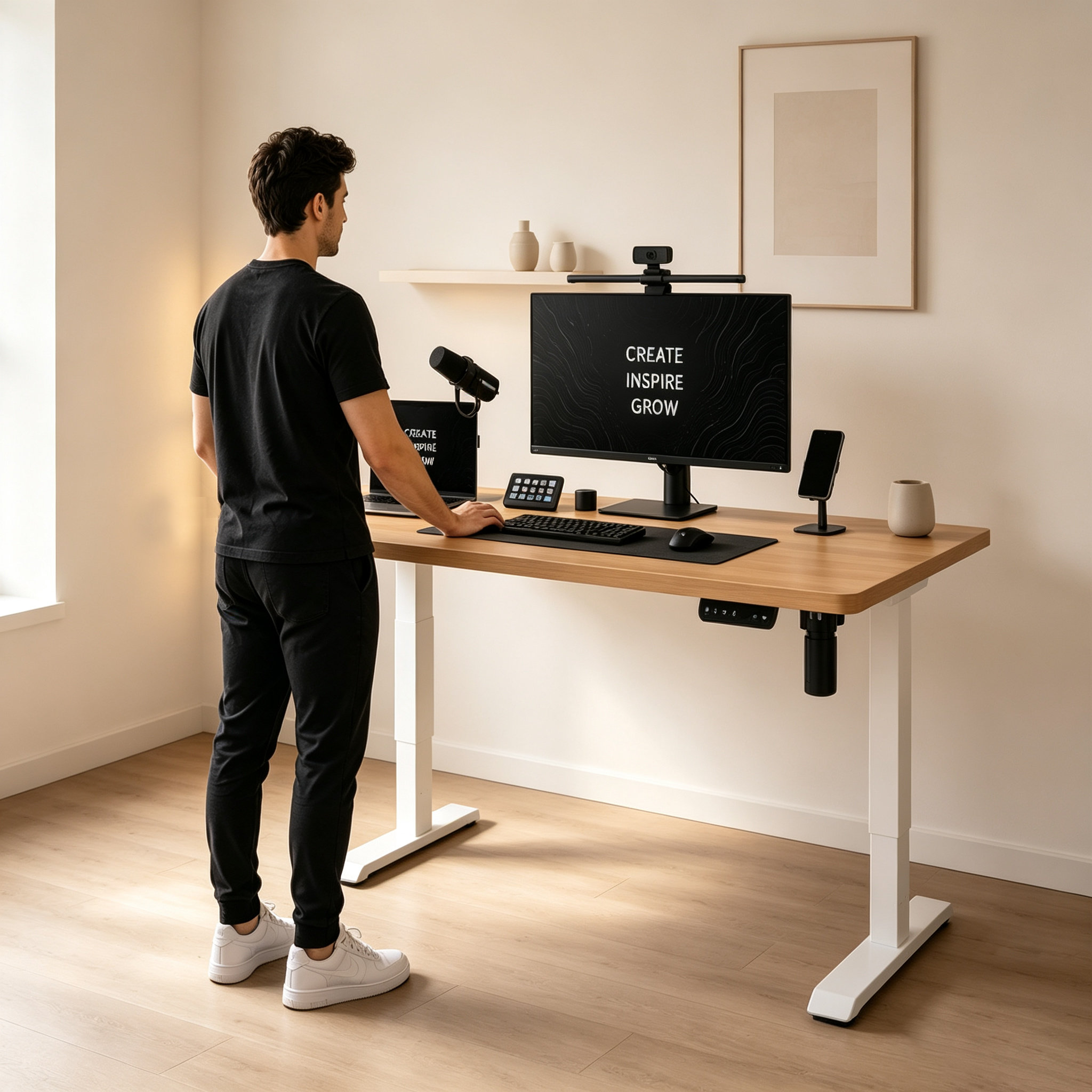 DK-02 Cost-Saving Electric Sit Stand Frame with Multi-Size Width Compatibility for Wholesale Desk Collections