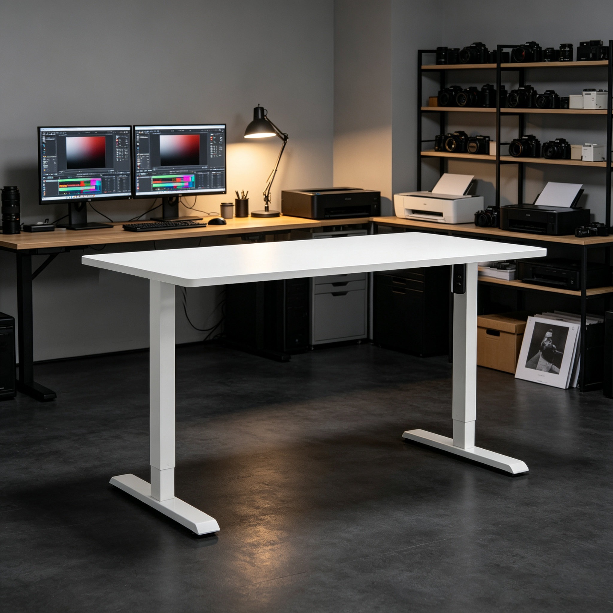 DK-02 Single Motor Electric Height Adjustable Desk Frame with 710-1160 mm Lift Range for Corporate Procurement