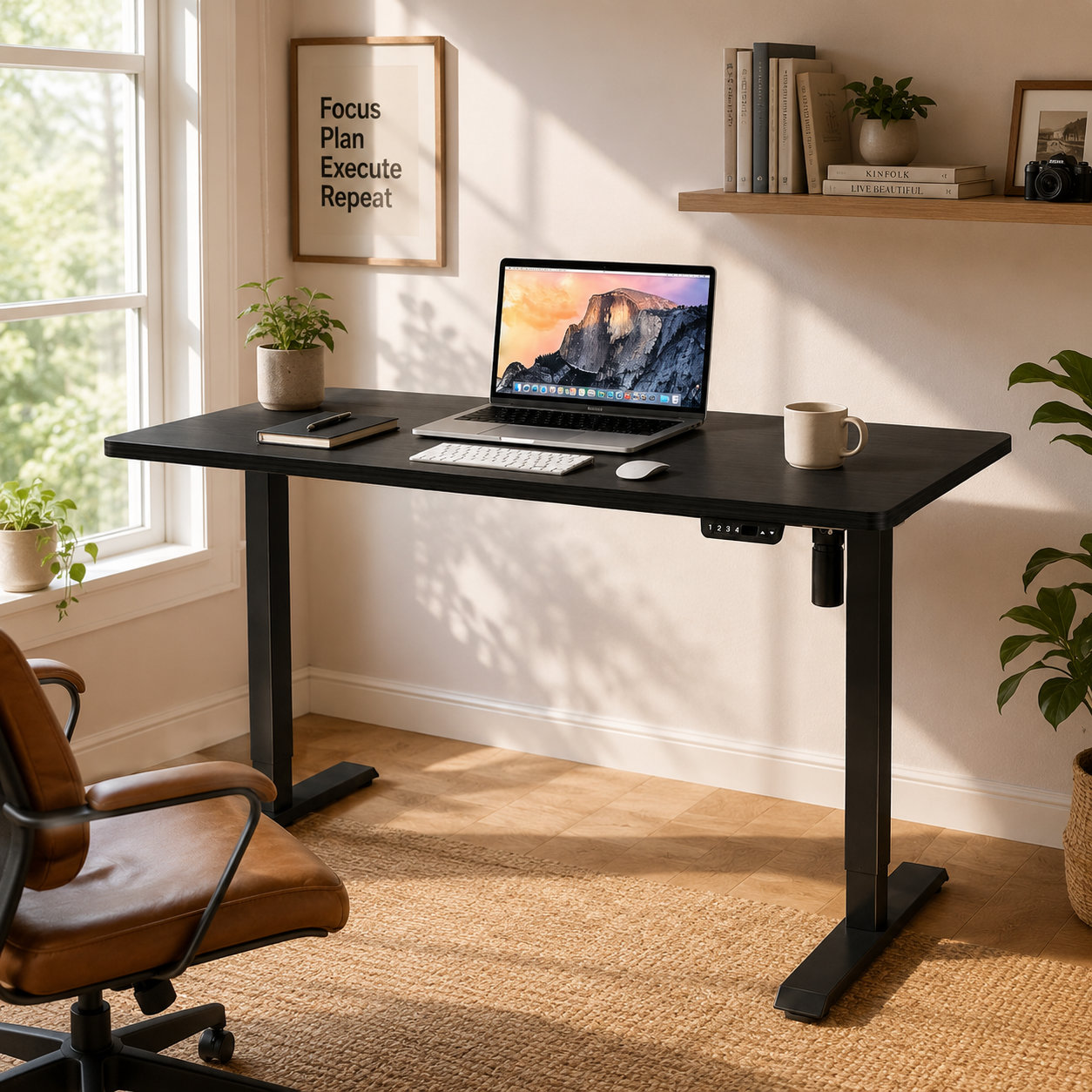 DK-02 Entry-Level Single Motor Standing Desk Legs with Flexible Desktop Fit for Commercial Office Fit-Outs