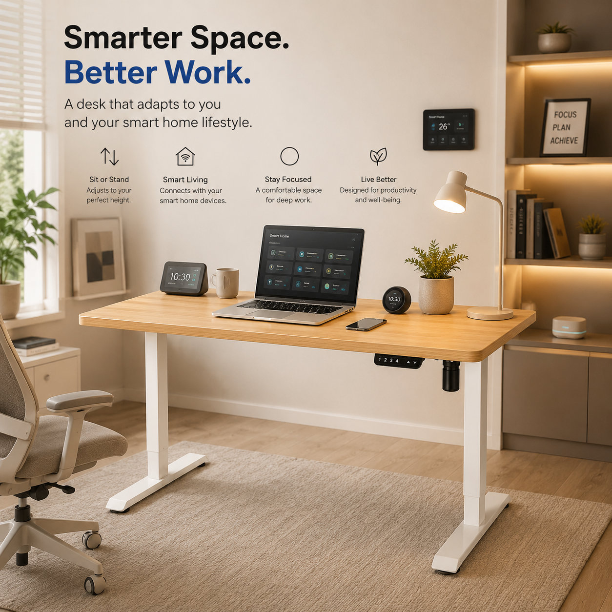 DK-02-01 Single Motor Motorized Standing Desk Base, Basic Stable T-Leg Platform for Call Center Workstation Projects
