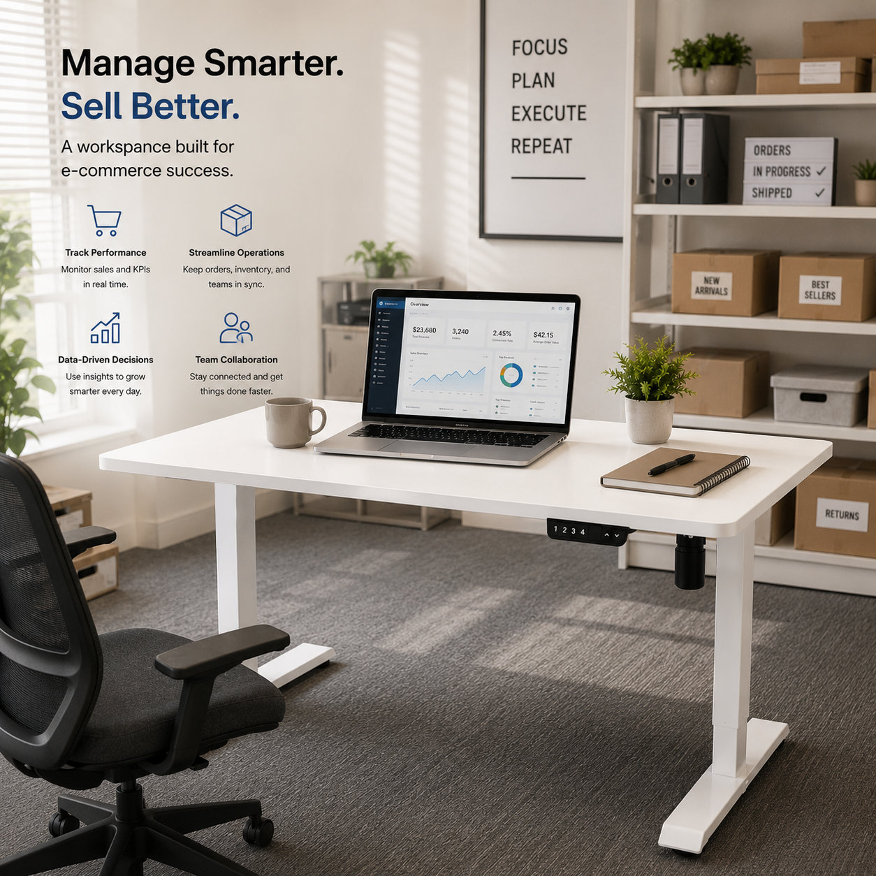 DK-02-01 Reversed-Column Electric Desk Base, 600 mm Feet and 495 mm Supports for Training Rooms and Education Furniture Projects
