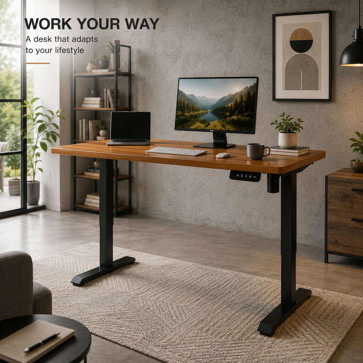 DK-02-01 Single Motor Electric Workstation Frame, Commercial-Value Simplified Inverted Lift Structure for Telecom Service Centers