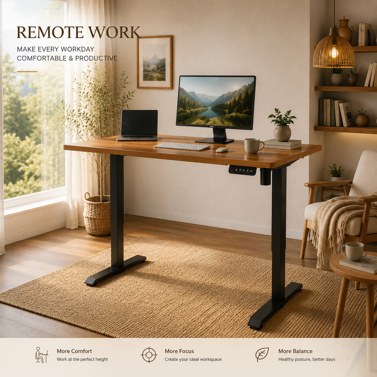 DK-02-01 Single Motor Electric Desk Underframe, Procurement-Ready Cost-Saving Reverse Column Configuration for Municipal Service Offices