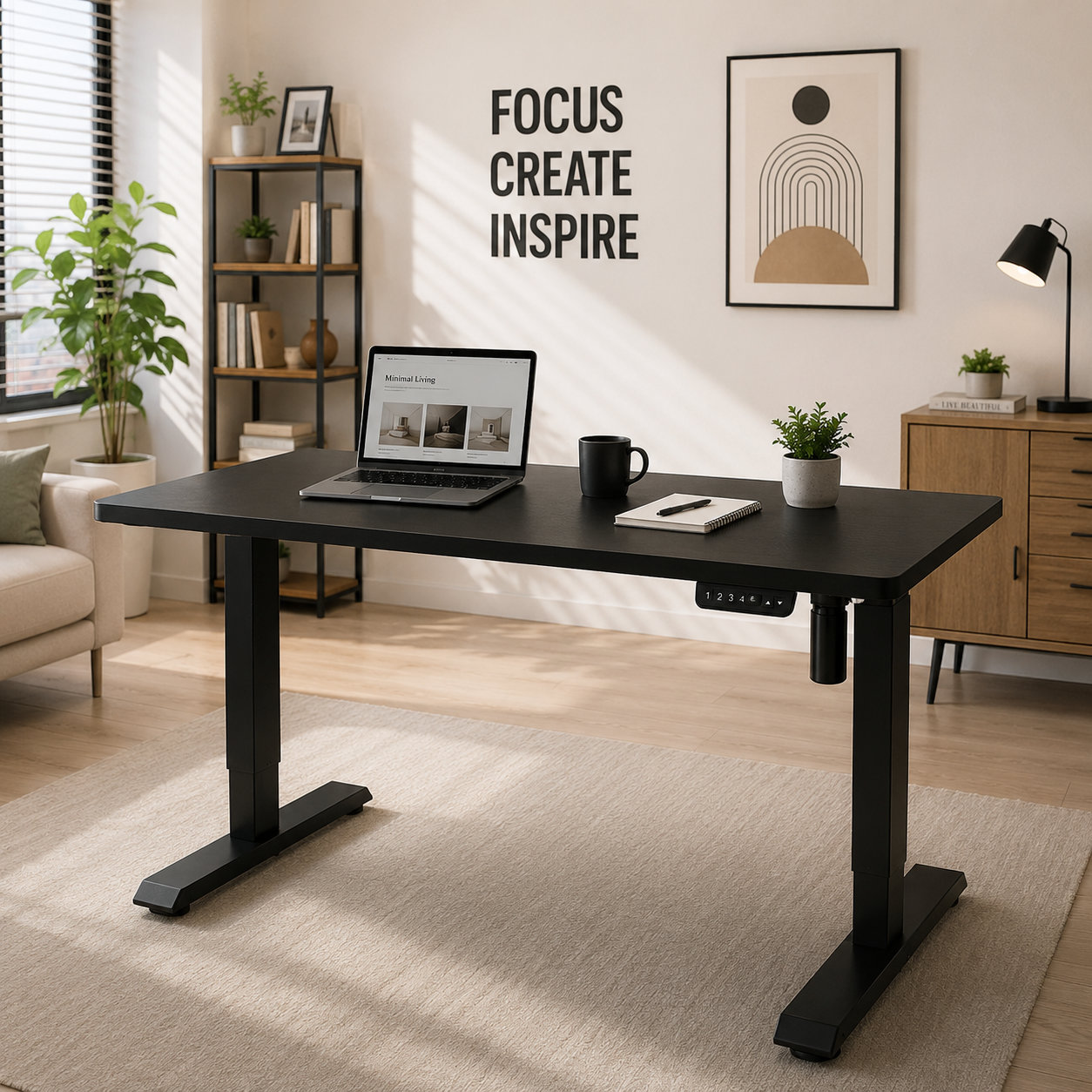 DK-02-01 Single Motor Electric Sit-Stand Frame, Volume-Price Streamlined Reversed-Leg Architecture for Export Trading Company Offices