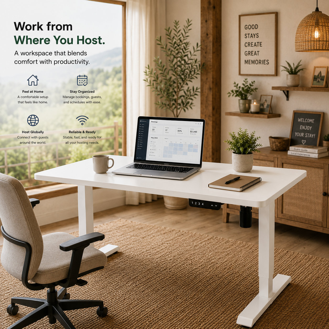 DK-02-01 Single Motor Motorized Desk Underframe, Distributor-Economy Knock-Down Reverse Lift Design for Recruitment Agency Offices