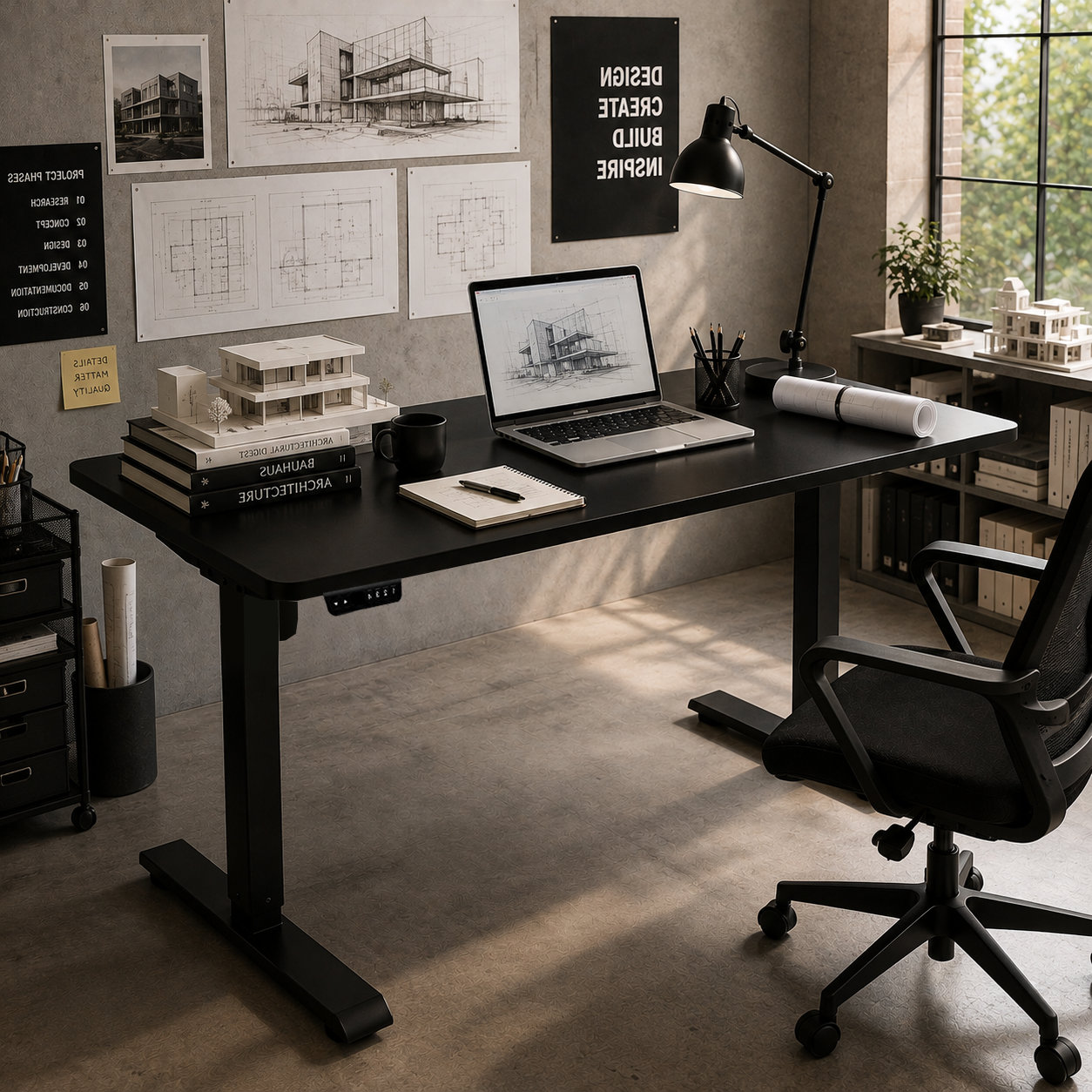 FY-02 Two-Section Electric Sit-Stand Frame - Adjustable Beam for Customer Service Center Workstations