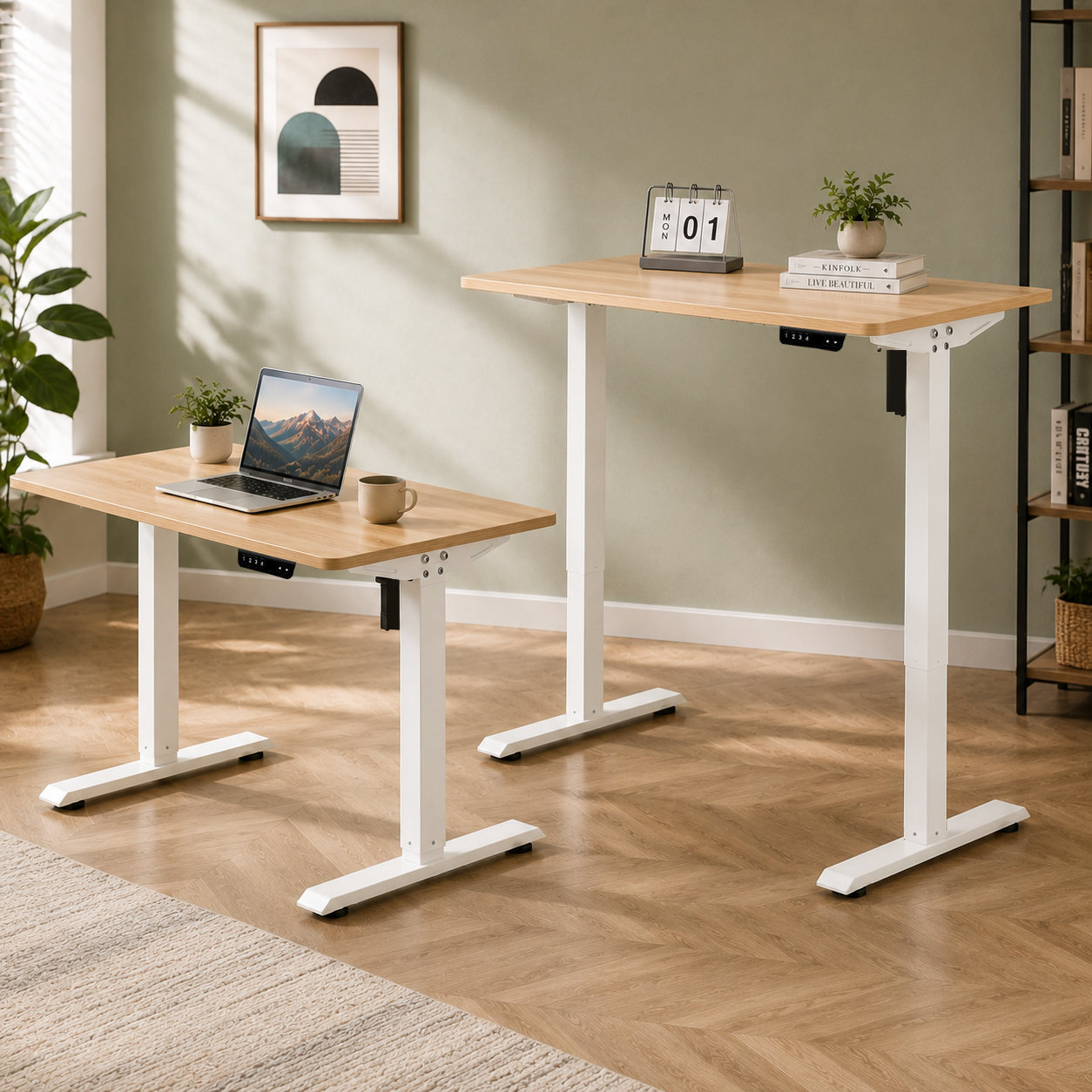 FY-02 Electric Single Motor Standing Table Frame - 450 mm Height Travel for Workspace Renovation Projects