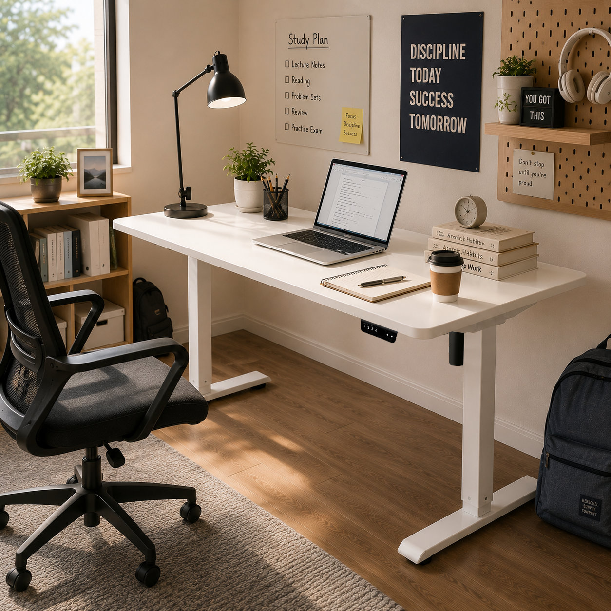 FY-02 Single Motor Two-Stage Standing Desk Base - 950-1450 mm Telescopic Width for Open-Plan Office Fit-Outs