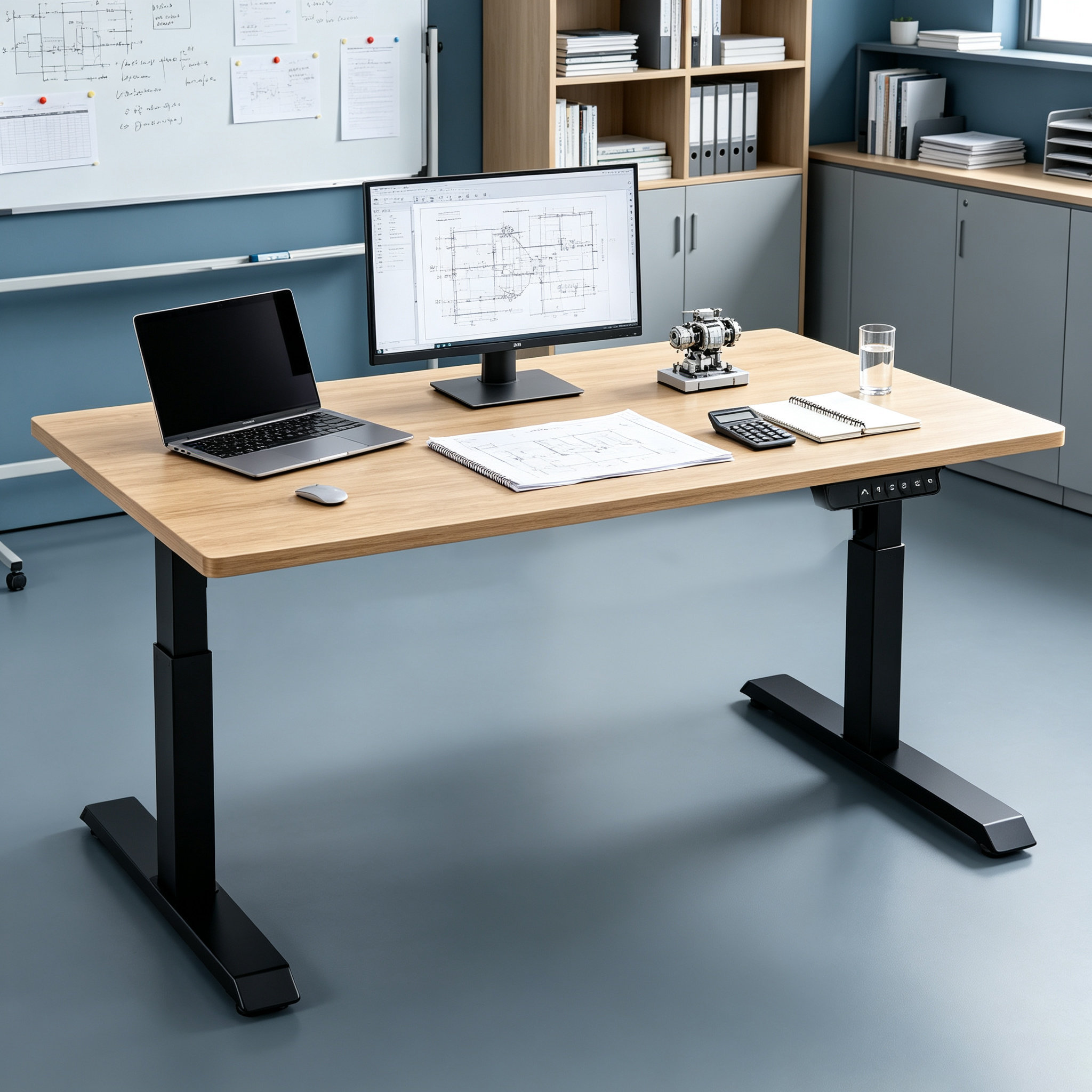 YT-01 Stable Electric Office Workstation Base – 600 mm Support Feet + Reinforced Single-Motor Lift + Call Center & Shared Workspace Use