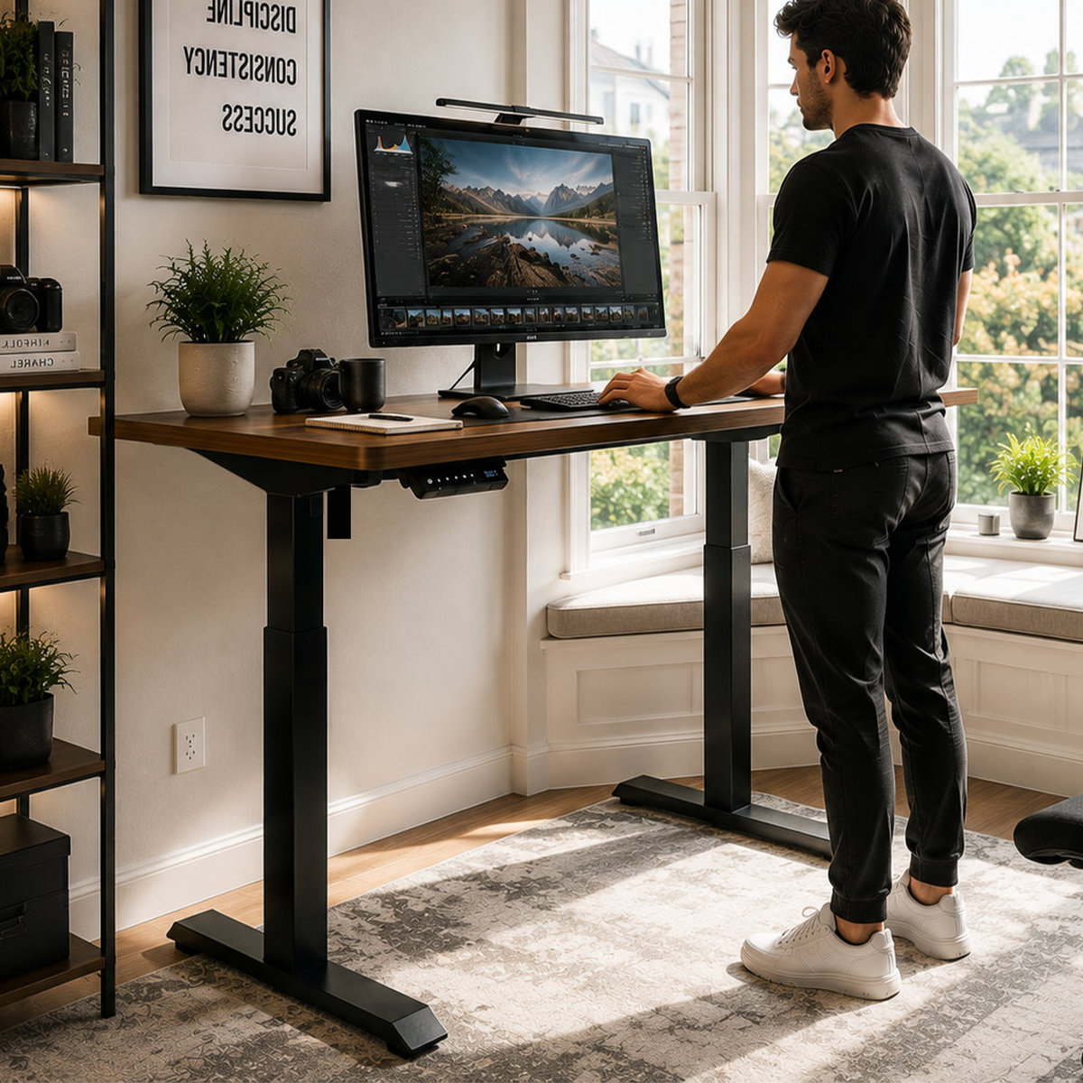 YT-01 Commercial Electric Height-Adjustable Desk Frame – Reinforced Crossbeam + Flexible Sizing + Distributor Office Collections