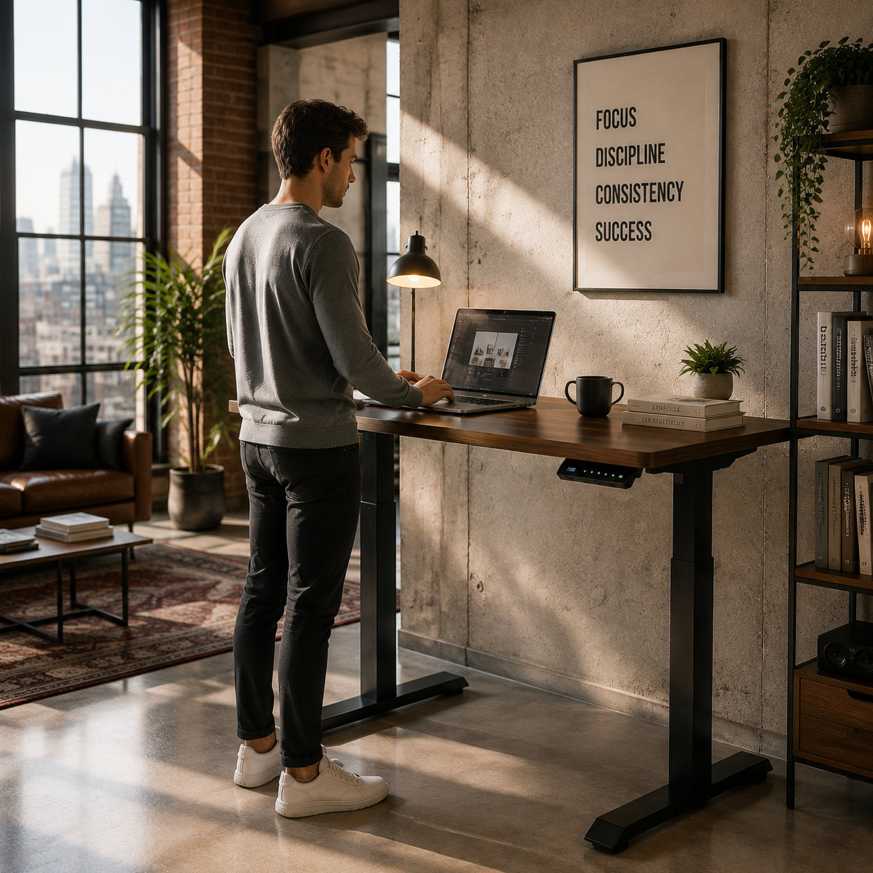 YT-01 Expandable Single-Motor Standing Desk Frame – 1100–1350 mm Width, 760–1210 mm Lift for Modular Office Furniture Programs
