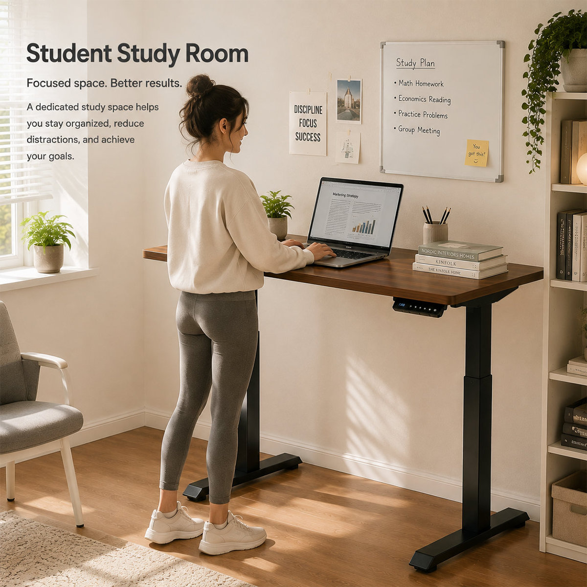 YT-01 Adjustable Standing Worktable Frame – Reinforced Single-Motor Electric Control + Flexible Installation + Business Centers & Coworking