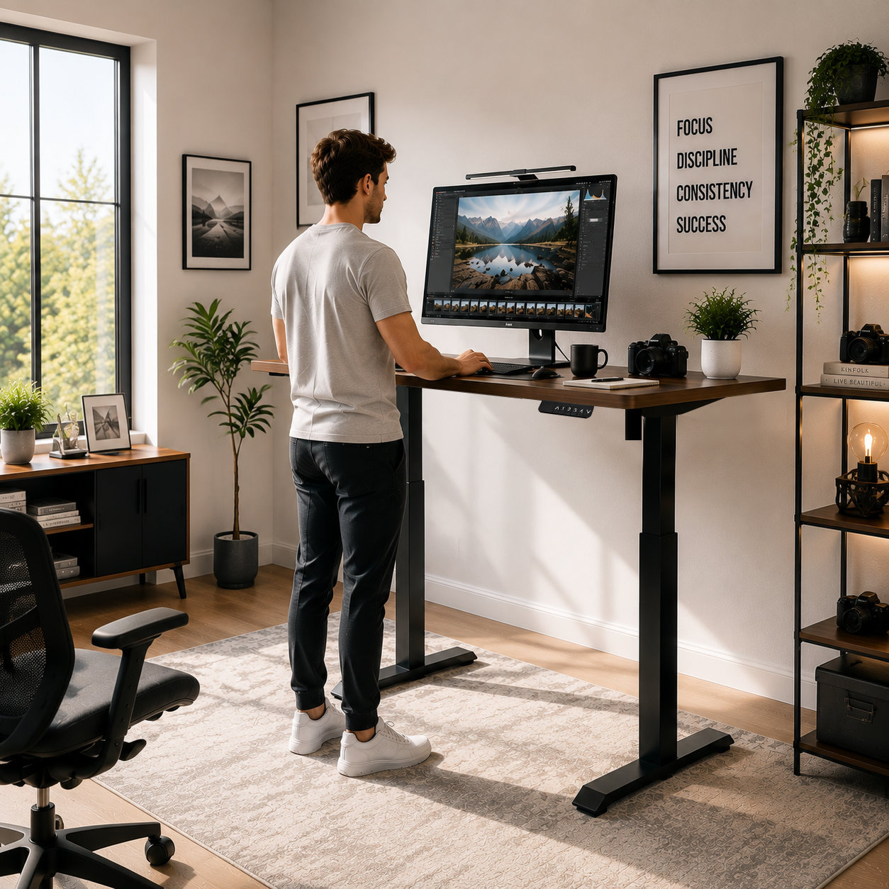 YT-01 Ergonomic Electric Desk Legs with Single Motor – Adjustable Height + Reinforced Stability + Shared Offices & Training Rooms