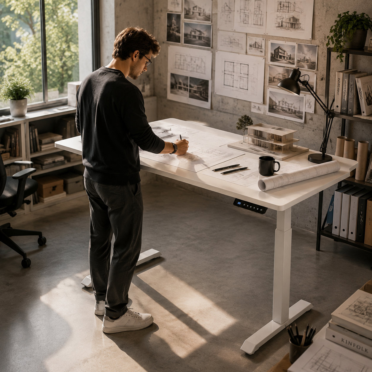 YT-01 Commercial Single-Motor Standing Workstation Frame – Electric Lift + SKU Flexibility + Dealer Showrooms & Office Projects