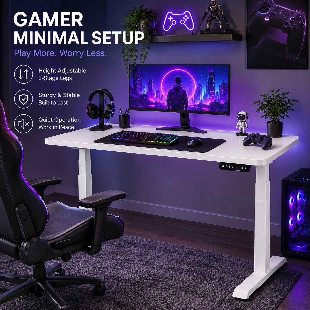 ZY-03 Commercial Electric Standing Desk Frame with Dual Motor 3-Stage Lift and Scalable Specification for Distributors