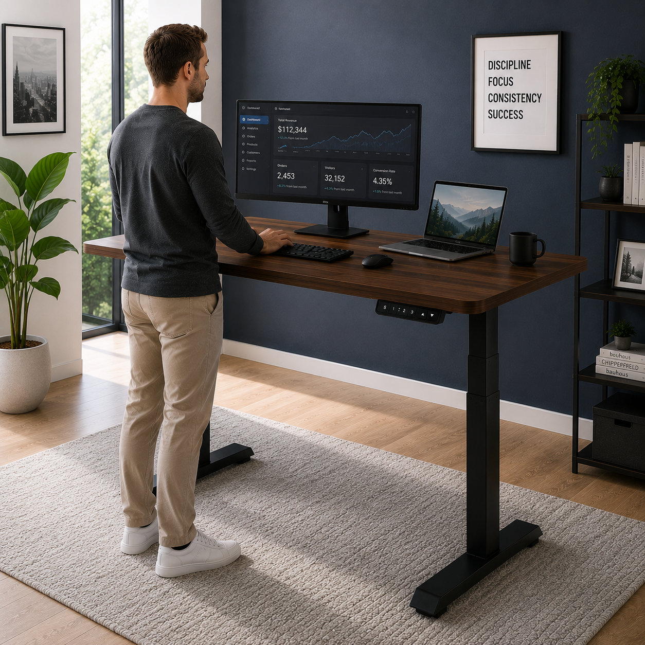 ZY-03 Dual Motor Height Adjustable Table Base with 3-Section Lift Columns and Space-Efficient Design for Project Furnishing