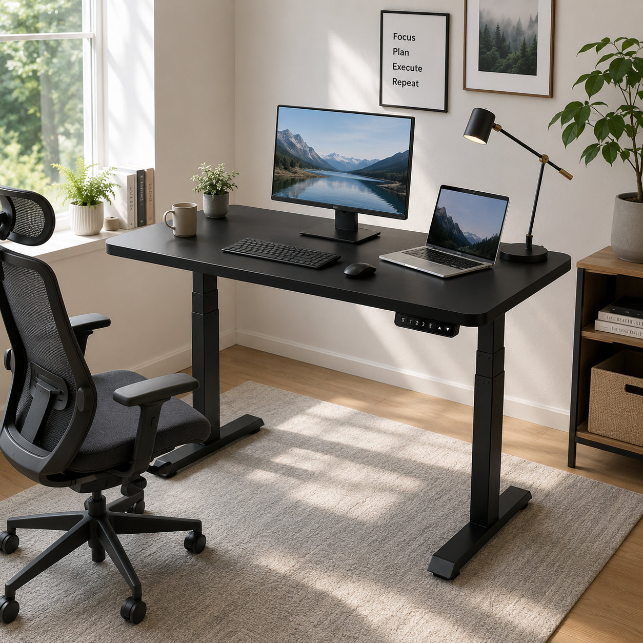 ZY-03 Motorized Sit Stand Desk Legs with Twin Motors and 3-Stage Travel for Technology Company Offices