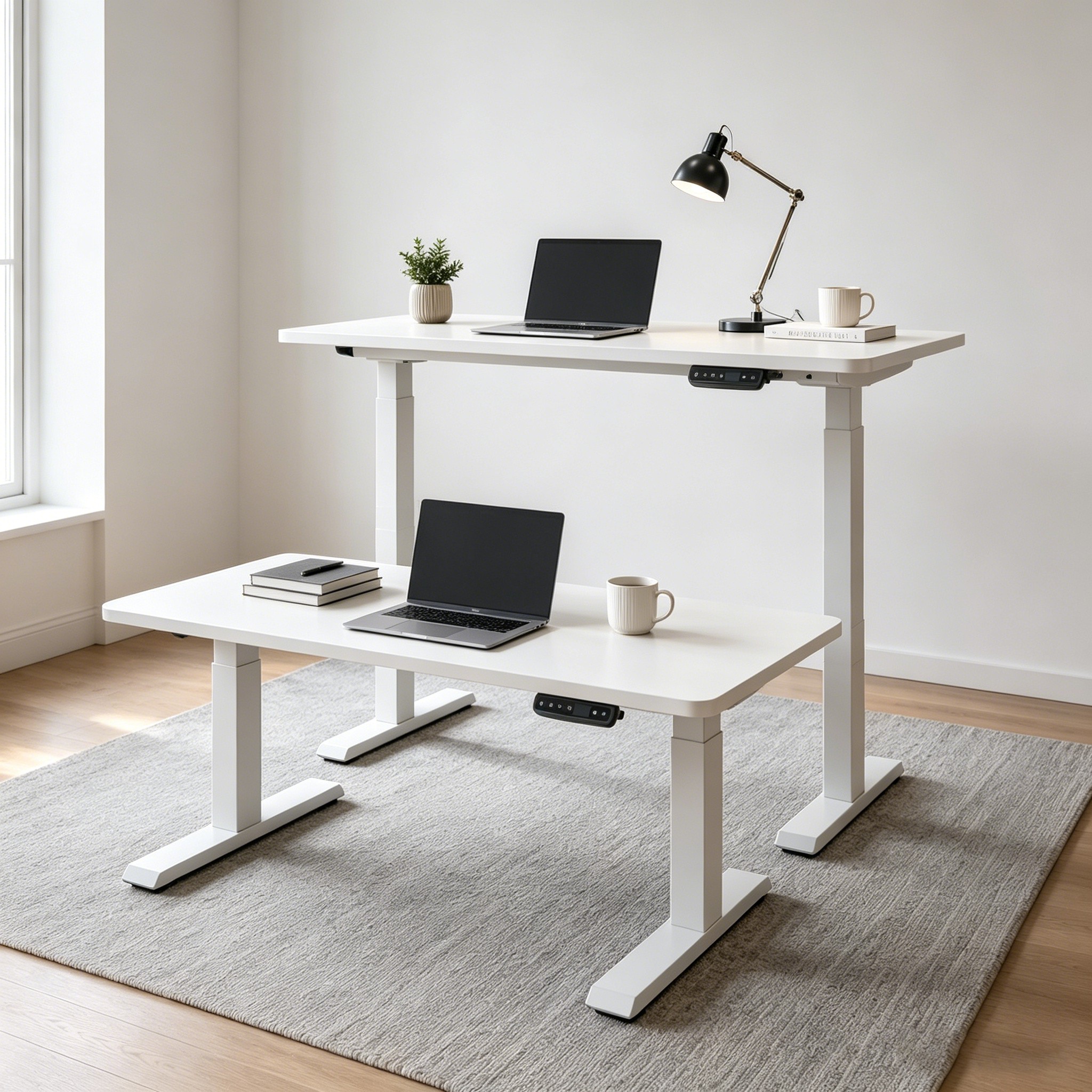 ZY-02 Professional Two-Stage Dual Motor Office Worktable with Quiet Lift Feature for B2B Furniture Supply