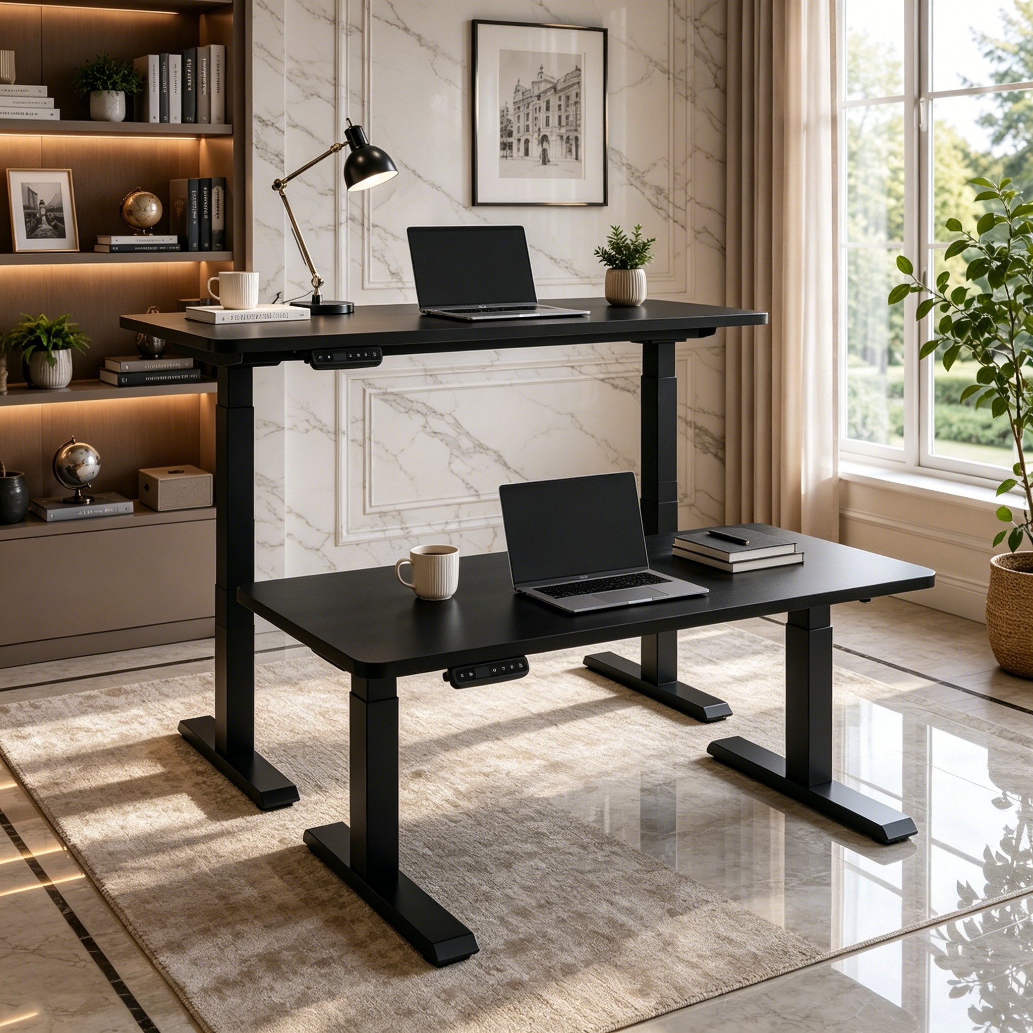 ZY-02 Professional Dual Motor Two-Stage Office Standing Desk with Memory Lift for Workspace Modernization