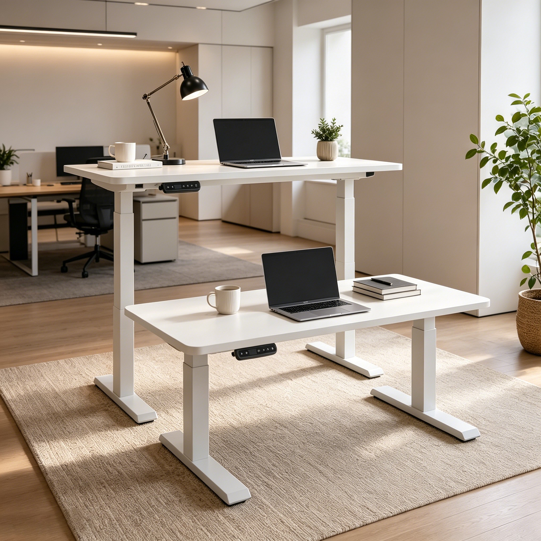 ZY-02 Premium Two-Stage Dual Motor Height Adjustable Desk with Smooth Motion for Commercial Office Projects