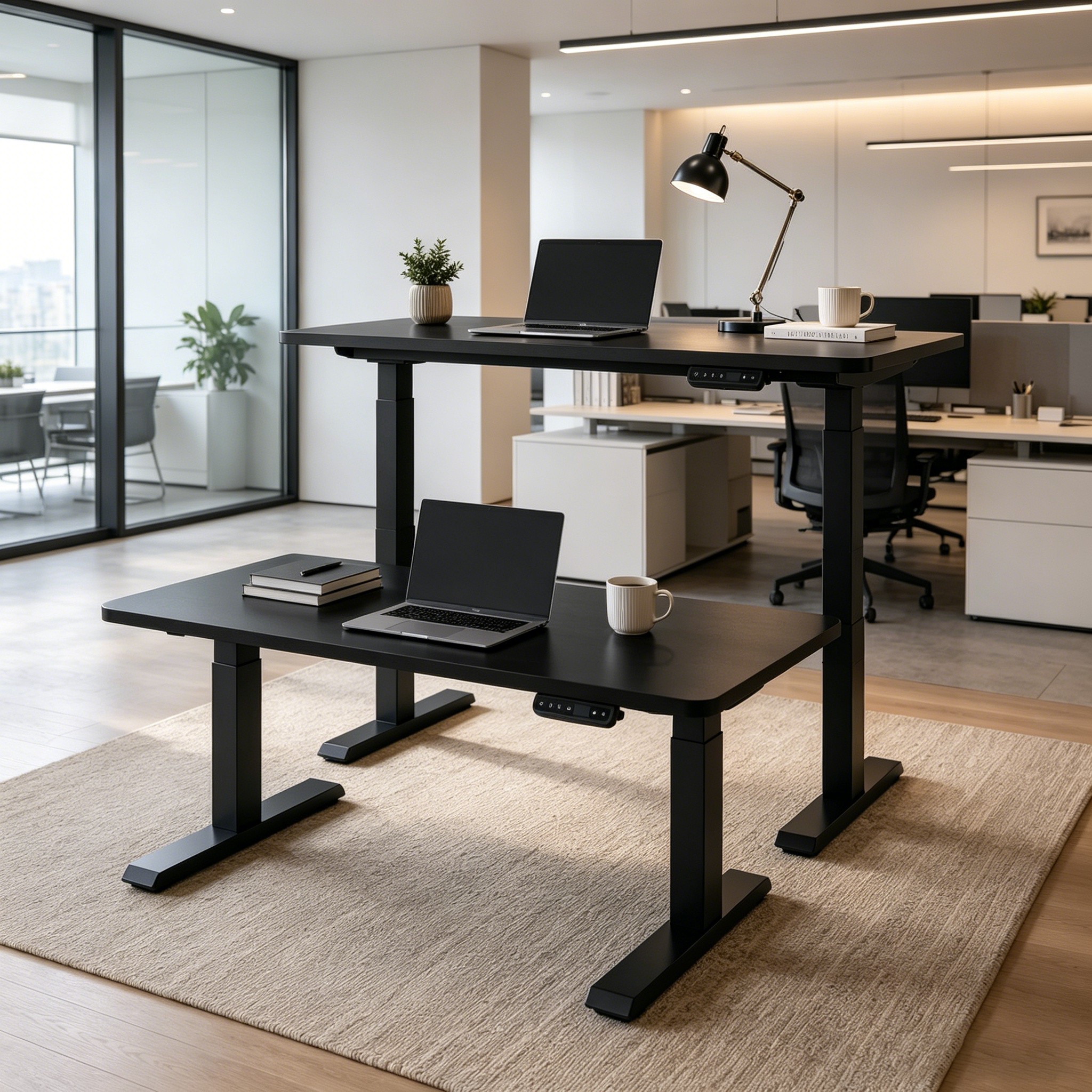 ZY-02 Dual Motor Electric Workstation Desk with Stable Two-Section Frame for Office Furniture Distributors