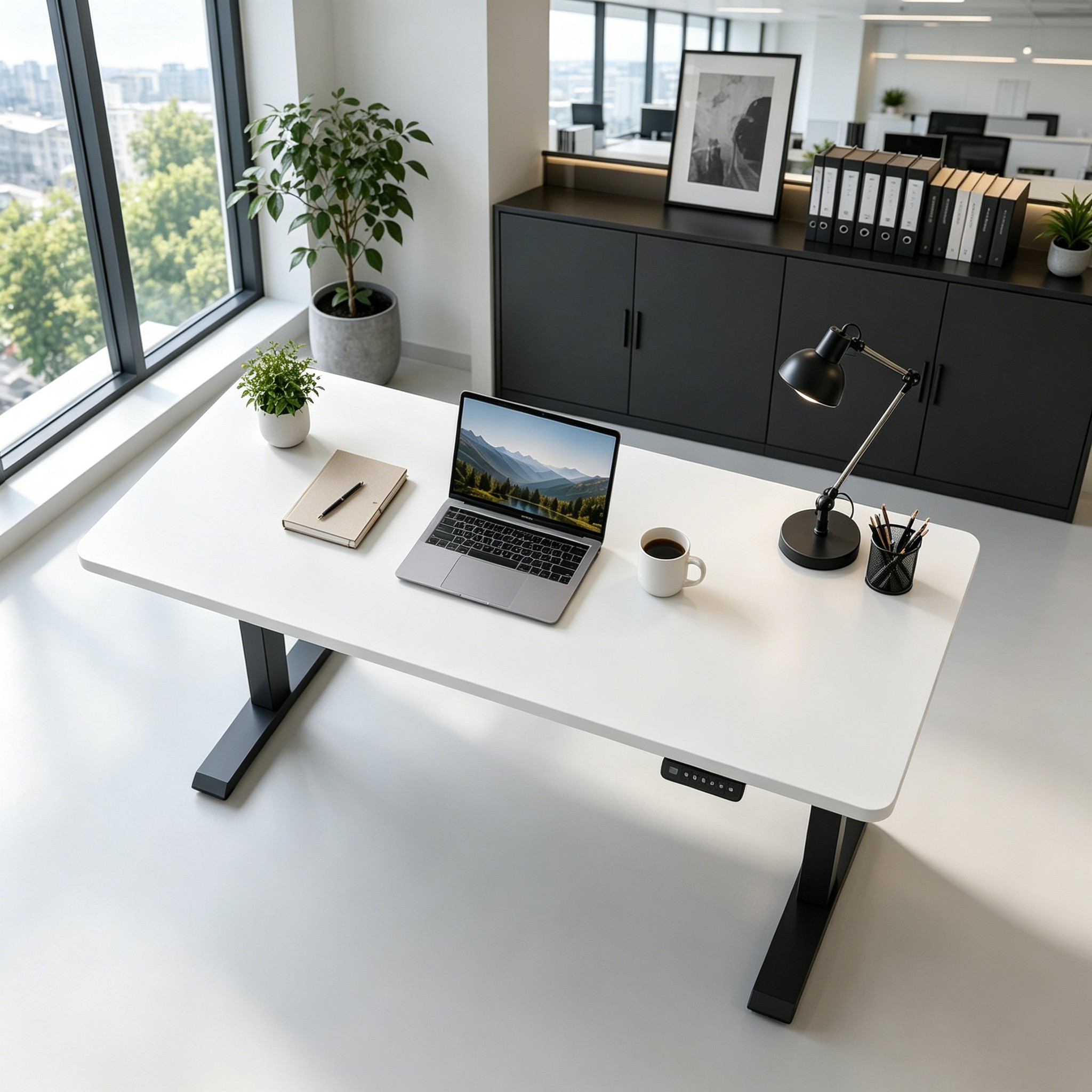 ZY-02 Dual Motor Two Section Sit Stand Desk with Memory Control and Quiet Operation for Modern Office Furniture Supply