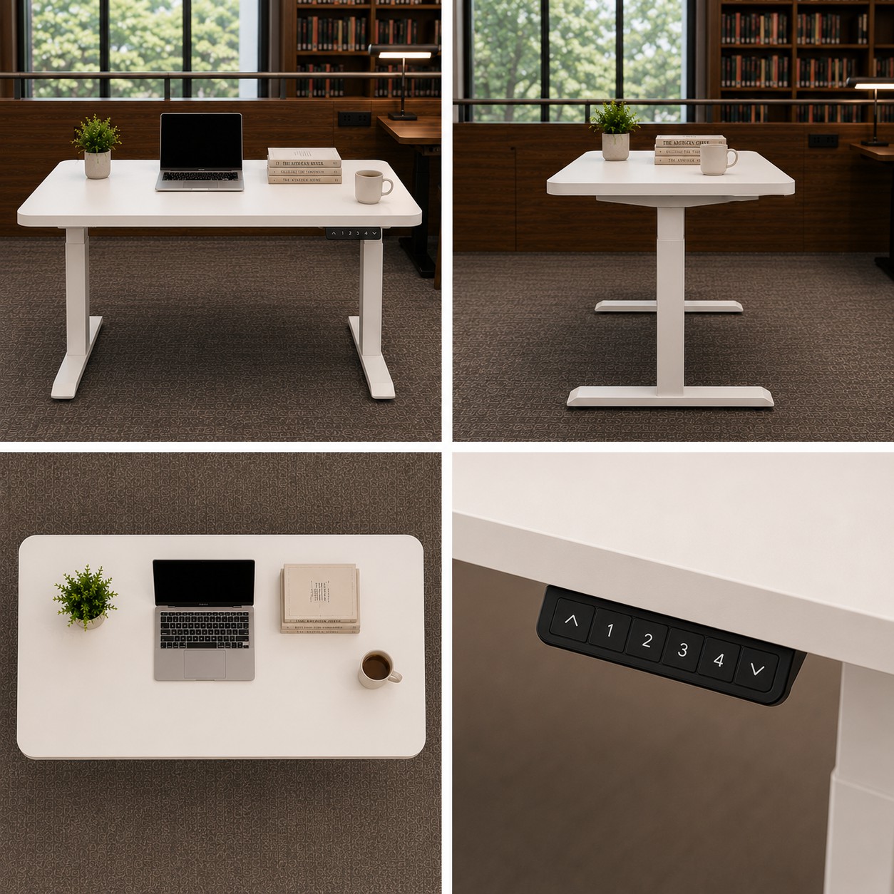 ZY-02 Two-Stage Dual Motor Height Adjustable Standing Desk with Quiet Lifting and Stable Frame for Corporate Office Workstations