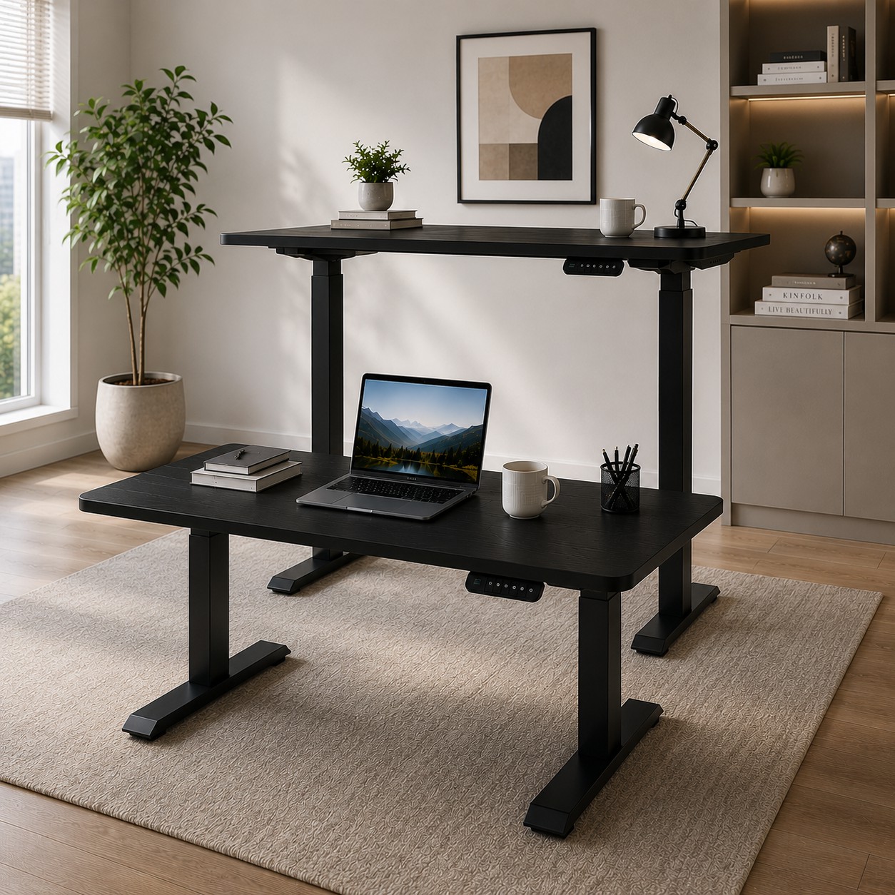 ZY-02 Two-Stage Electric Dual Motor Desk with Ergonomic Memory Settings for Professional Office Workstations