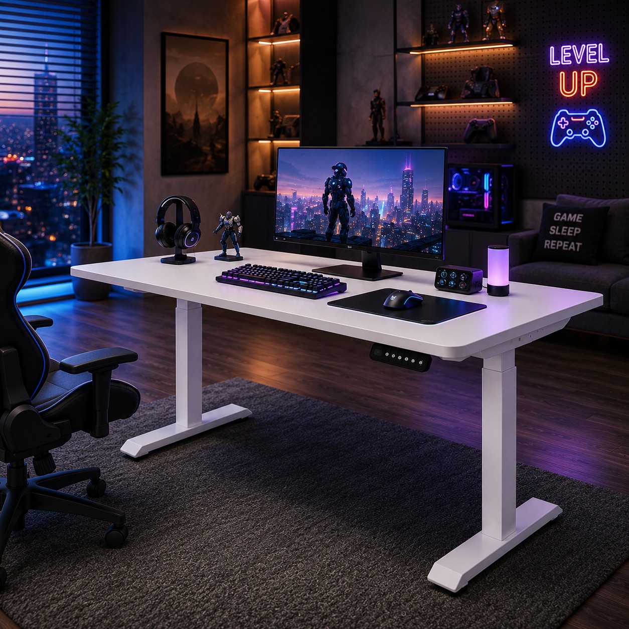ZY-02 Ergonomic Two-Stage Electric Standing Workstation with Dual Motor Stability for Office Renovation Projects