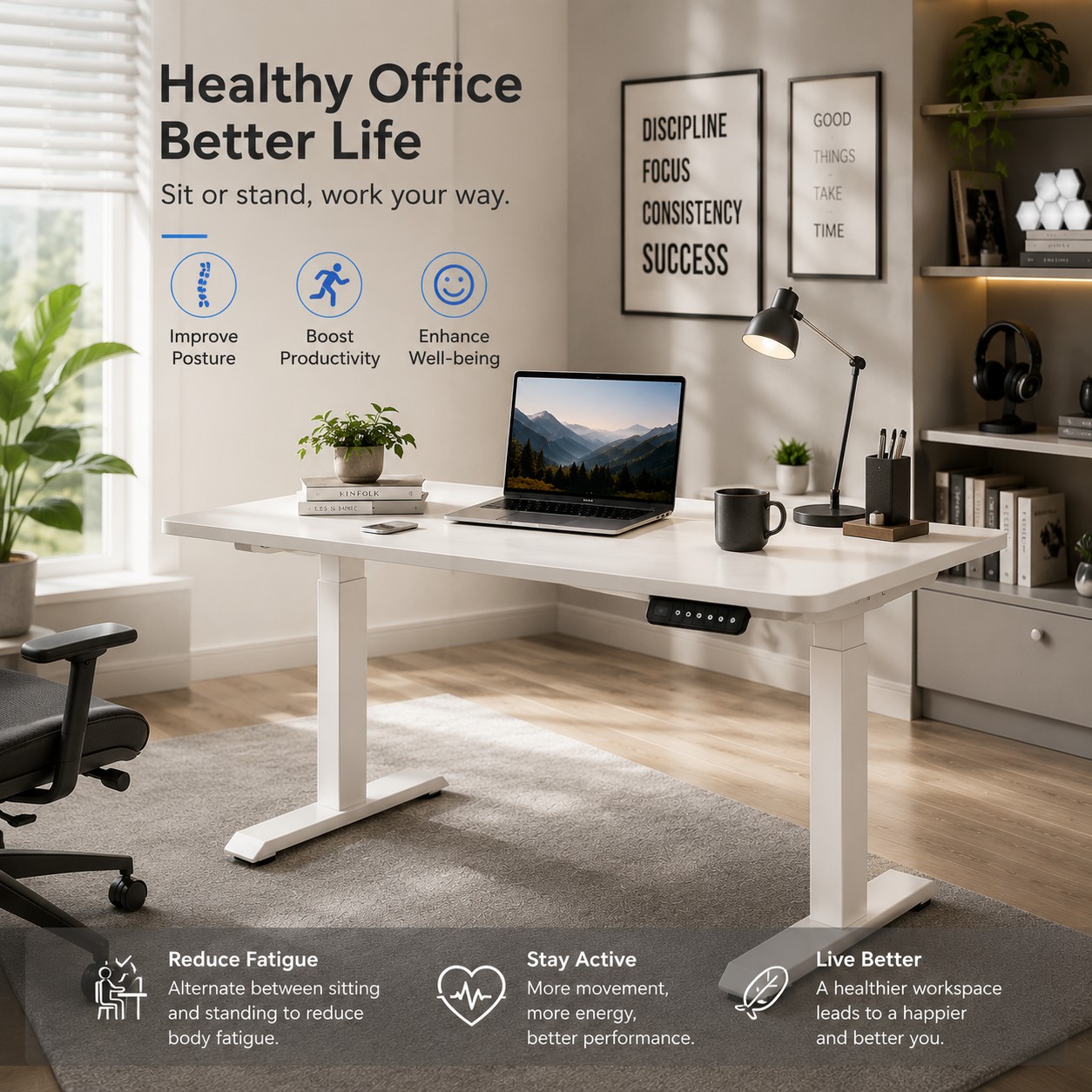 ZY-02 Commercial Two-Section Dual Motor Lift Desk with Silent Adjustment for Open Workspace Planning