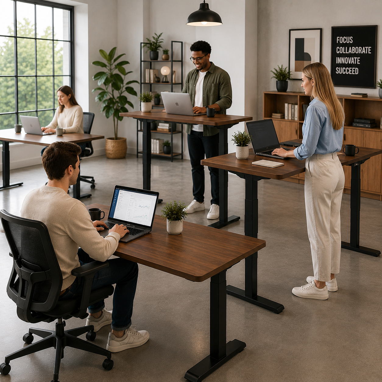 ZY-02 Two Section Dual Motor Standing Work Desk Quiet Lift for Commercial Workplaces