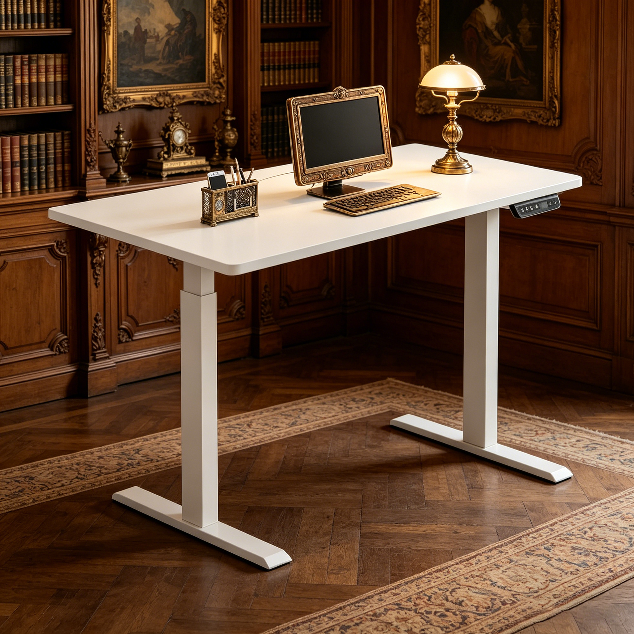 ZY-02 Commercial Dual Motor Lift Desk with Stable Two-Stage Columns for Shared Workspaces