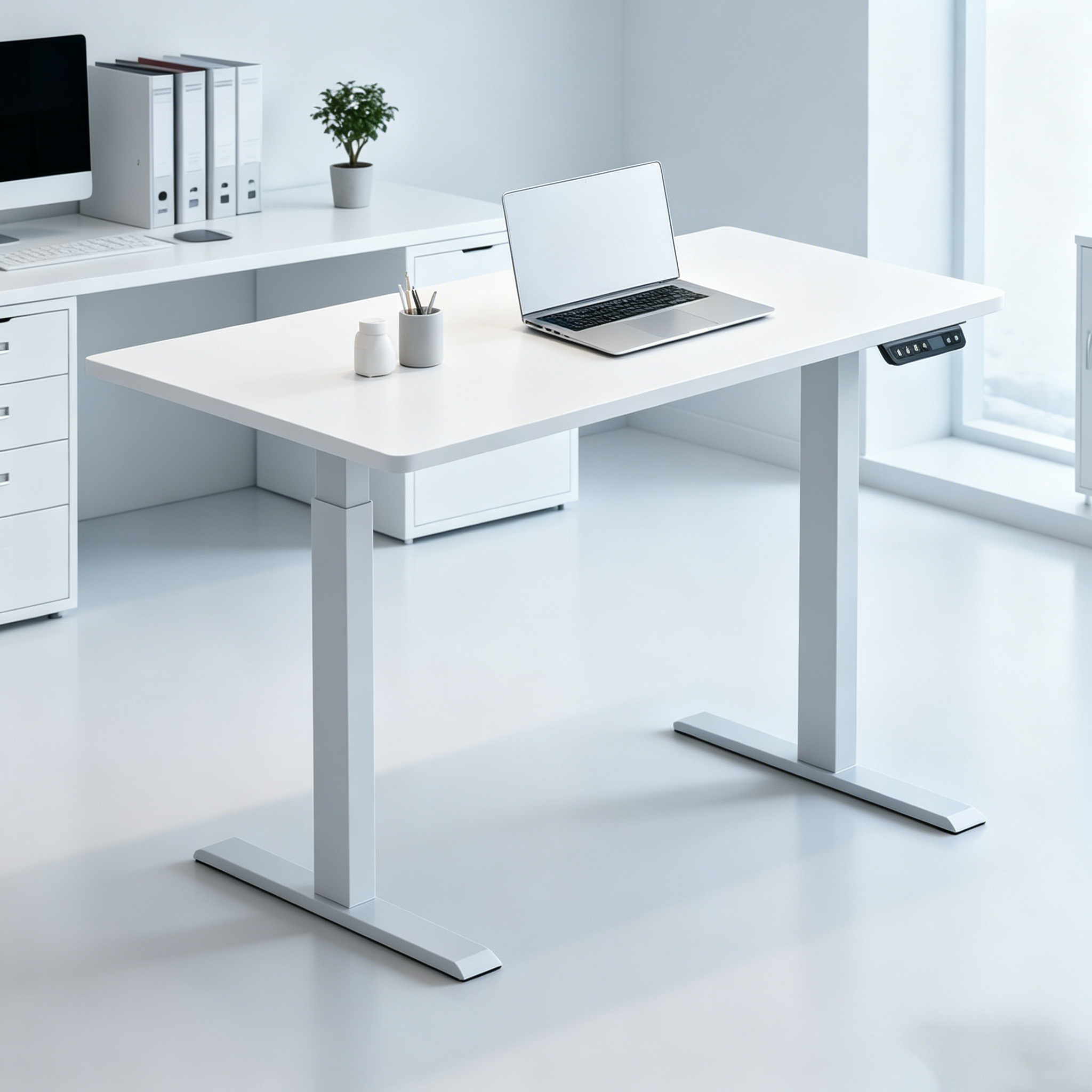 ZY-02 Ergonomic Dual Motor Height Adjustable Table with T-Frame Stability for Modern Offices