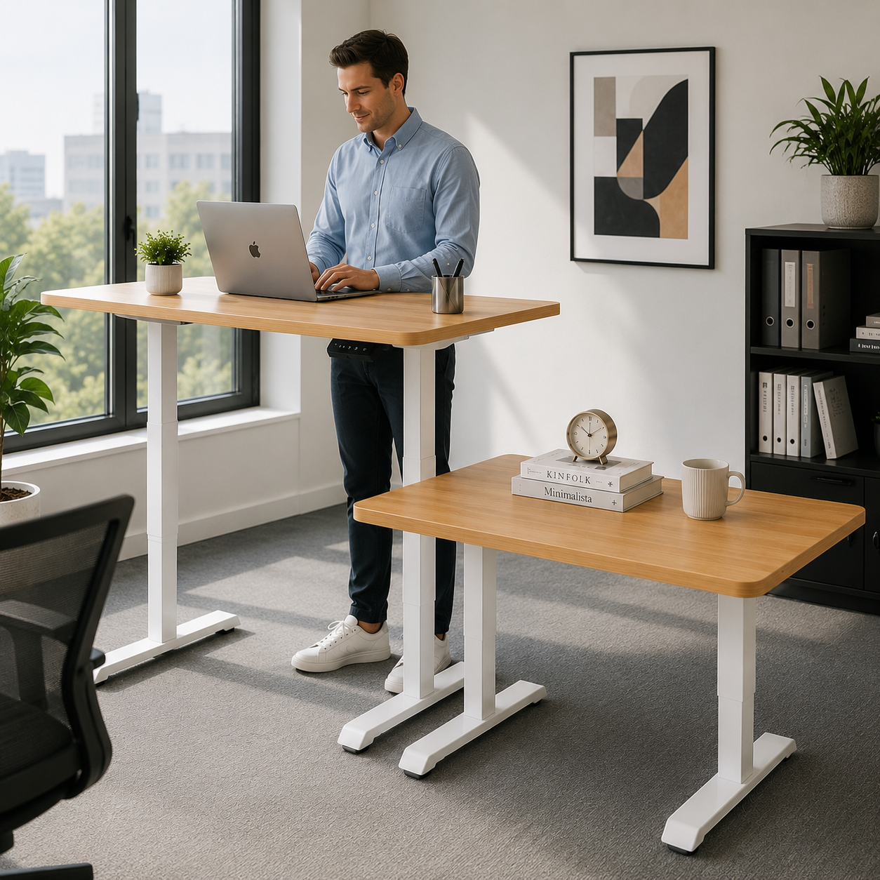 ZY-02 Electric Dual Motor Standing Desk with Quiet Lift Performance for Executive Offices