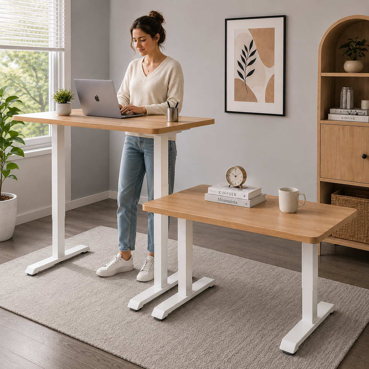 ZY-02 Dual Motor Sit Stand Desk with Heavy Duty Frame and Wide Desktop Support for Enterprise Projects