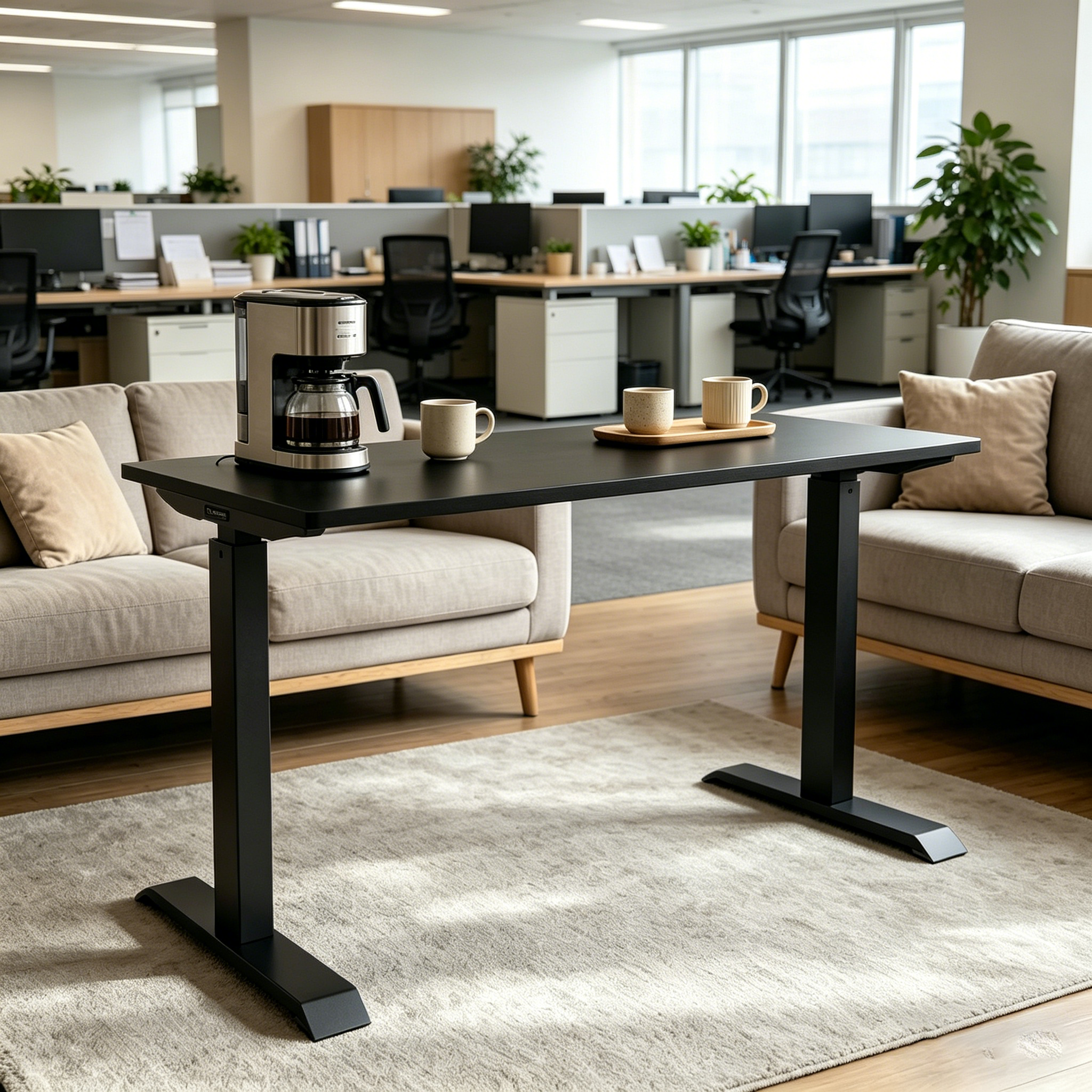ZY-02 Two-Stage Dual Motor Standing Desk with Memory Preset Controller for Corporate Office Workstations