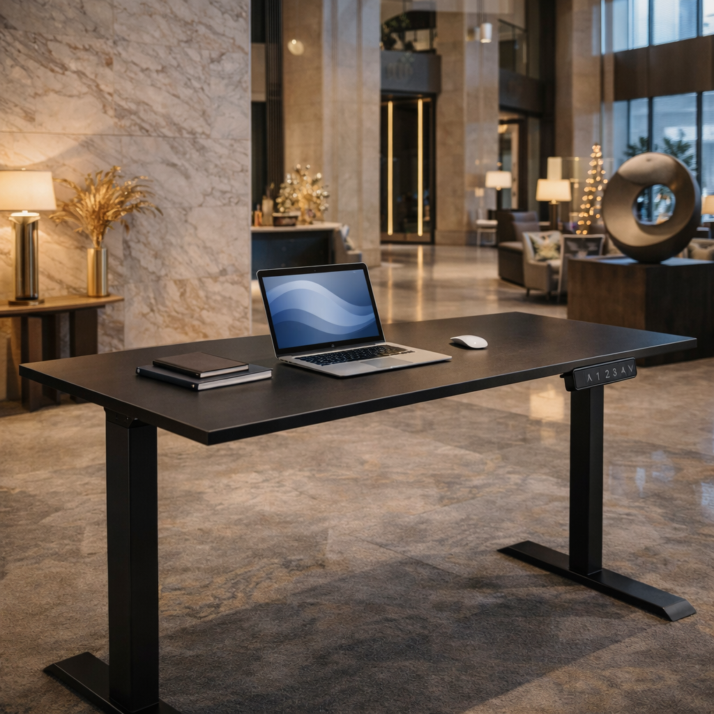 ZY-02 Dual Motor 2-Stage Standing Desk with Clean White Frame for Minimal Home Office and Calm Interior Workspace