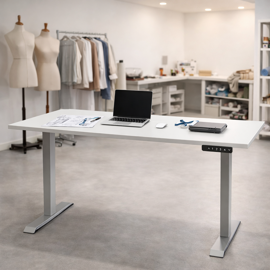 ZY-02 Dual Motor 2-Stage Standing Desk with City View Workspace Design for Apartment Office and Urban Living
