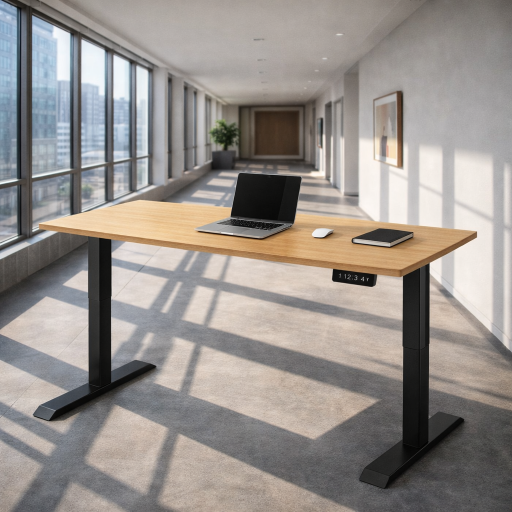 ZY-02 Dual Motor 2-Stage Standing Desk with Clean White Finish for Fashion Studio and Creative Workroom Projects