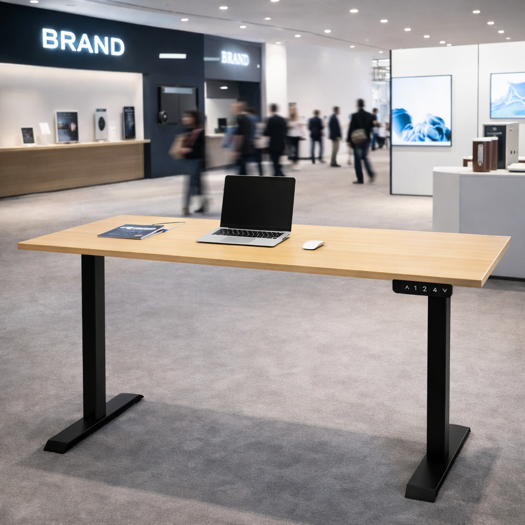ZY-02 Dual Motor 2-Stage Commercial Standing Desk with Stone-Look Top for Studio Display and Contemporary Office Projects