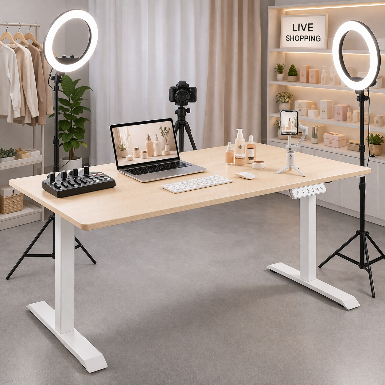 ZY-02 Dual Motor 2-Stage Electric Standing Desk Multi Functional Kitchen Workspace Table