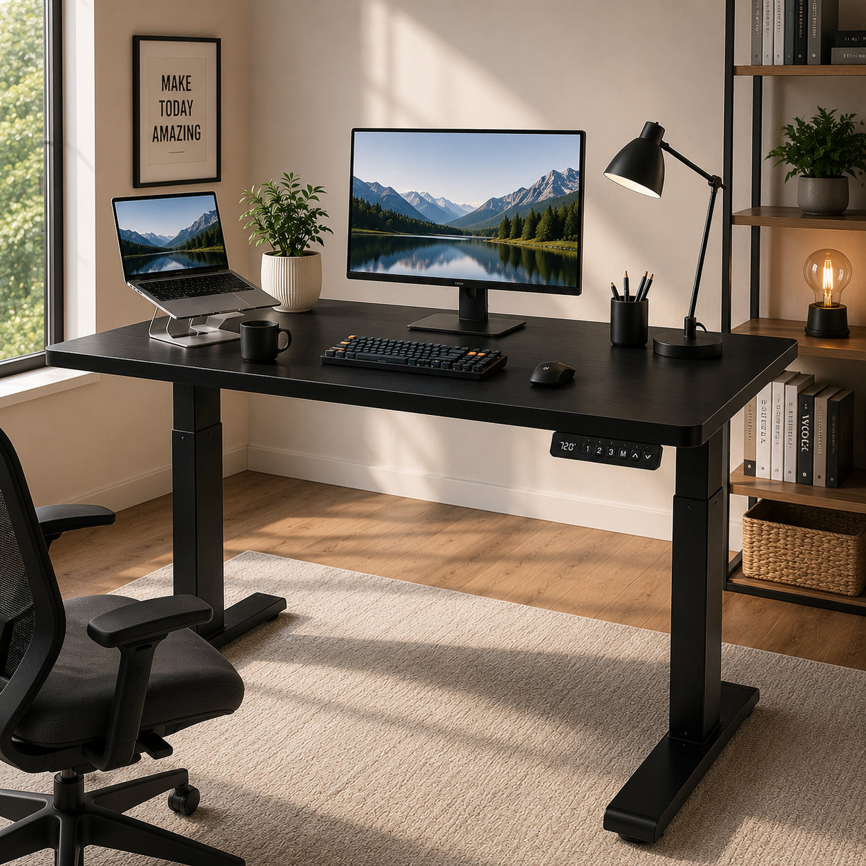 ZY-02 2-Stage Dual Motor Commercial Standing Desk with Fast Adjustment Speed for Business Parks