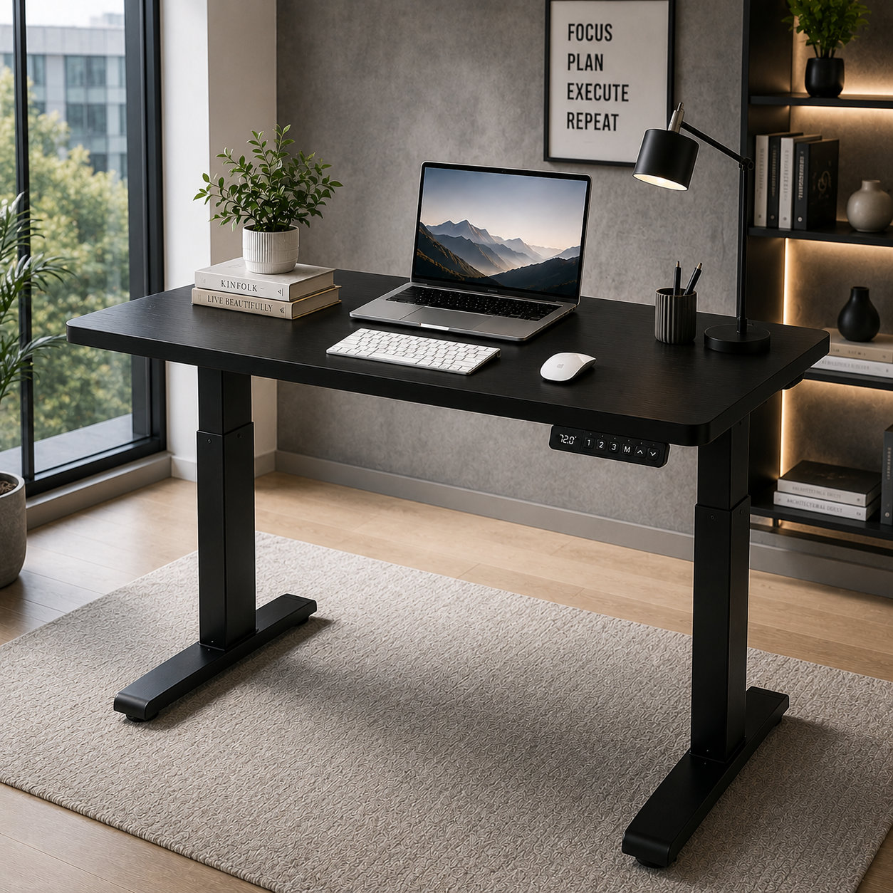ZY-02 2-Stage Dual Motor Electric Lift Desk with Ergonomic Design for Co Working Spaces