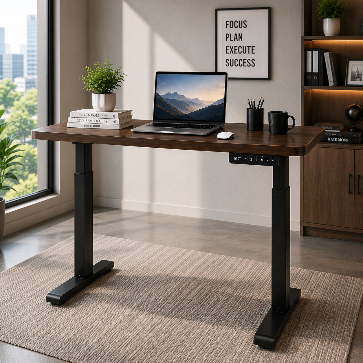 ZY-02 2-Stage Dual Motor Sit Stand Desk with Anti Collision Protection for Shared Offices