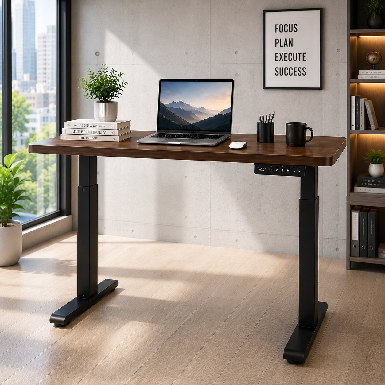 ZY-02 Dual Motor Electric Standing Desk 2-Stage Smart Control System for Shared Offices