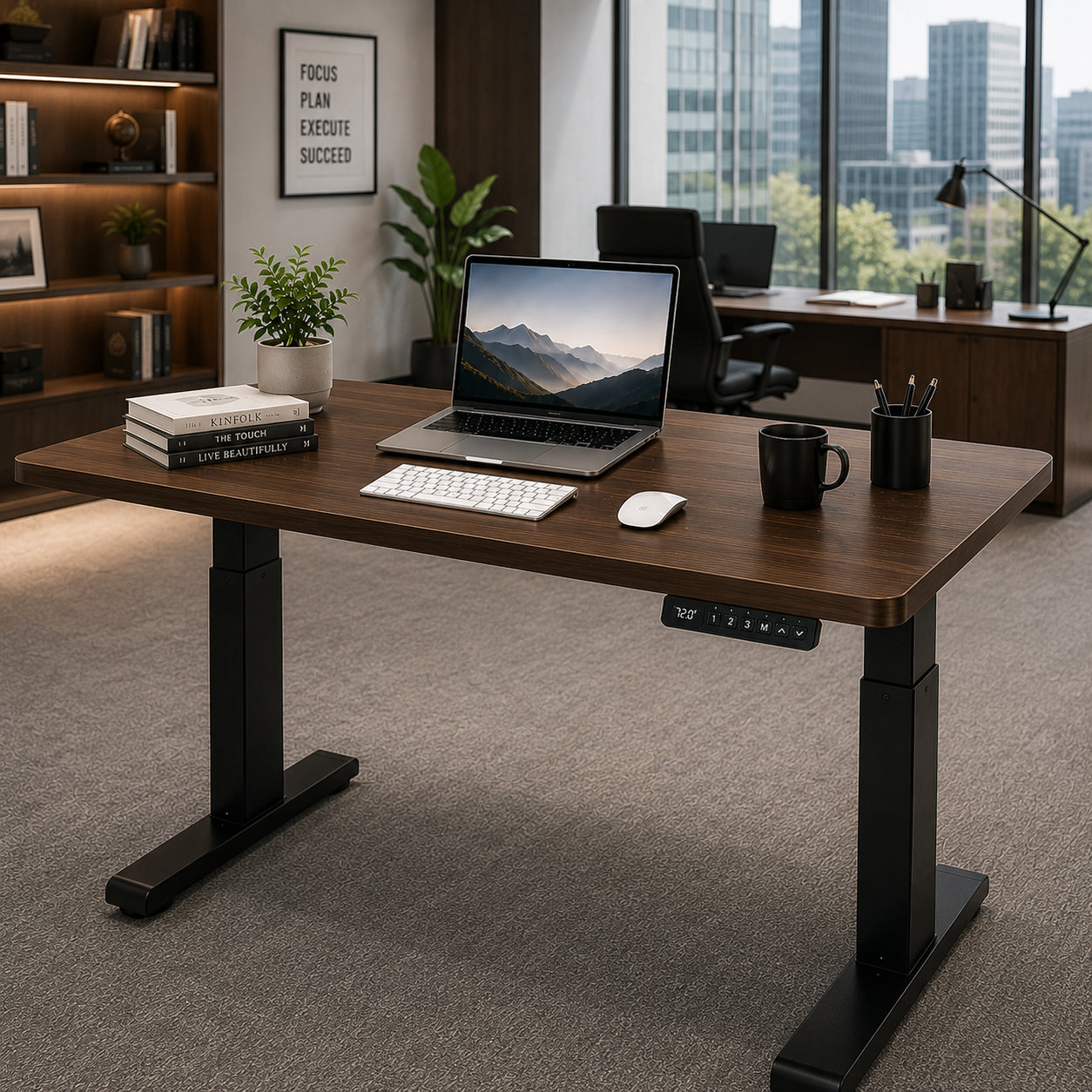 ZY-02 Electric Adjustable Office Desk Dual Motor Two Stage Lift for Workspace Solutions