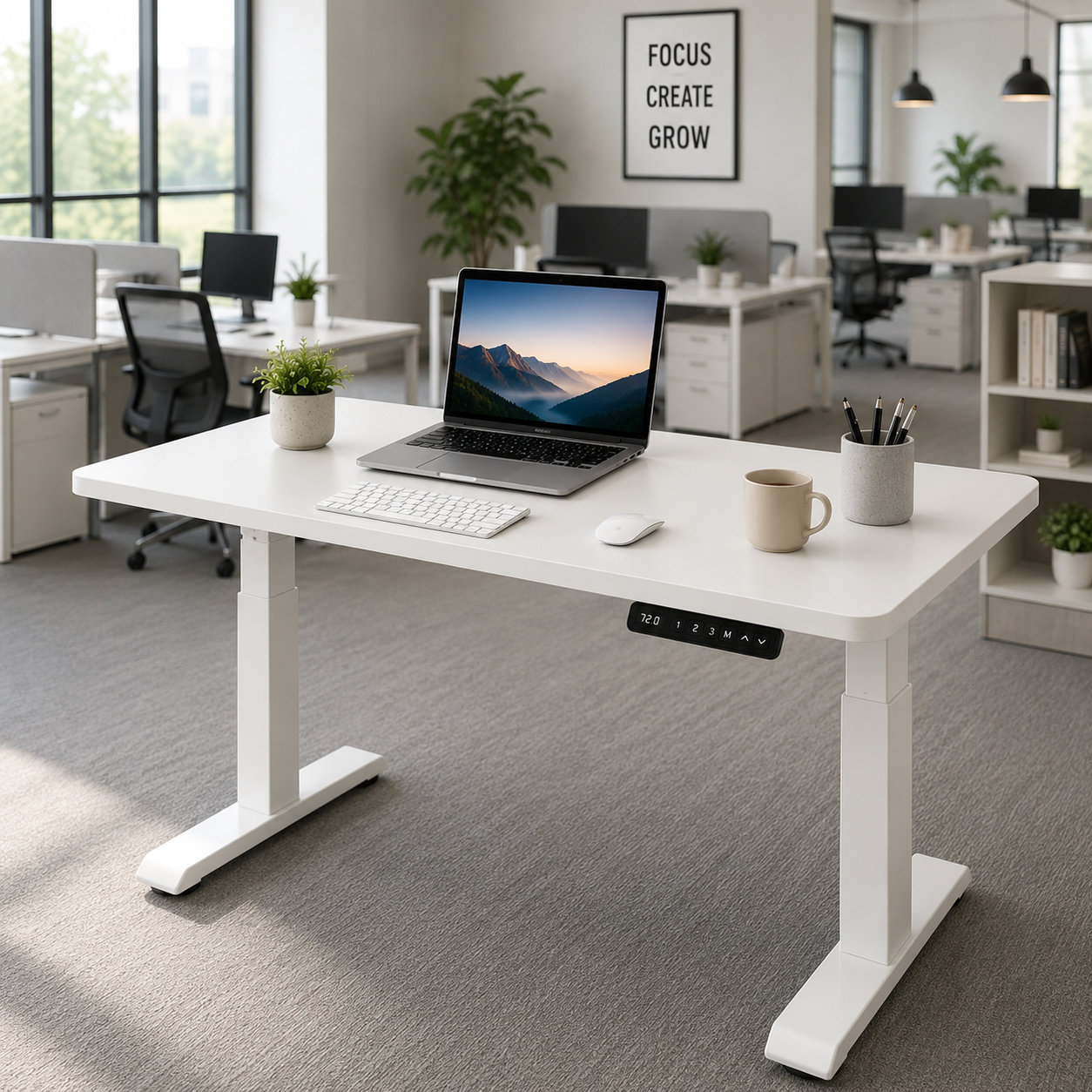 ZY-02 Dual Motor 2-Stage Adjustable Workstation Desk with Memory Presets for Business Projects