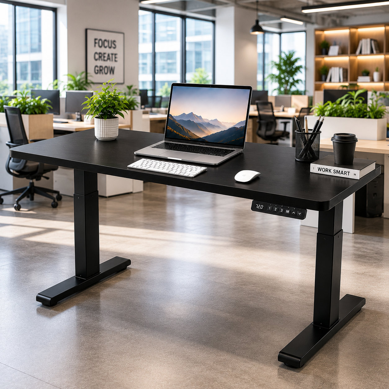 ZY-02 2-Stage Dual Motor Height Adjustable Desk with Heavy Duty Frame for Open Workspaces