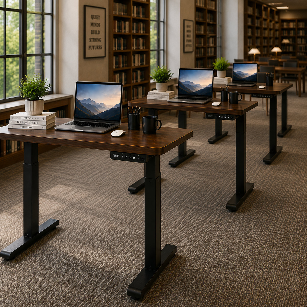 ZY-02 2-Stage Dual Motor Executive Standing Workstation with Premium Stability for Management Offices